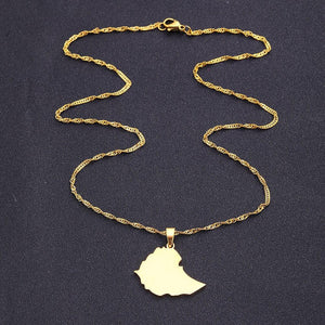 Ethiopia Map Necklace