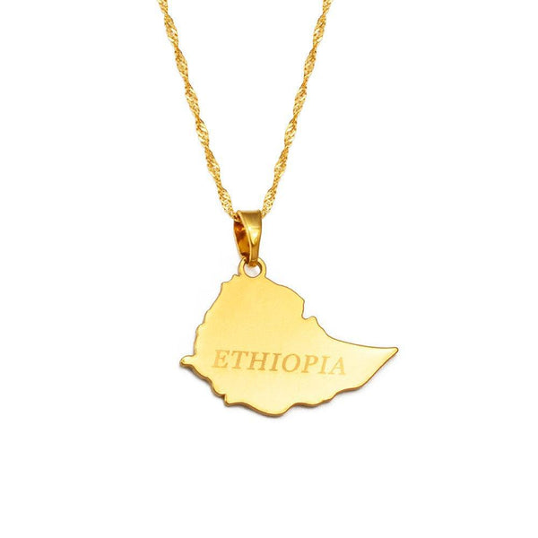 Ethiopia Map Necklace