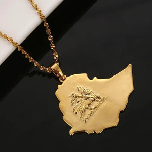 Ethiopia Map Necklace