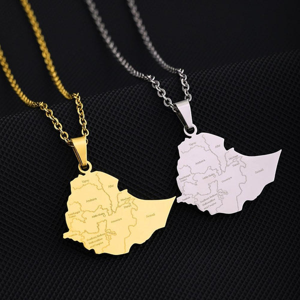 Ethiopia Map Necklace