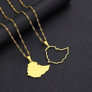 Ethiopia Map Necklace