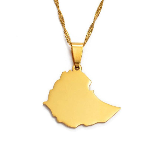 Ethiopia Map Necklace