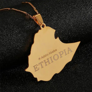 Ethiopia Map Necklace
