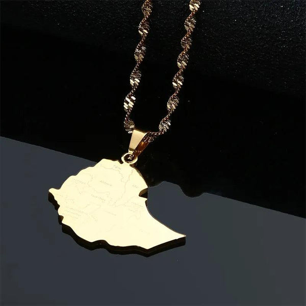 Ethiopia Map Necklace