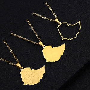 Ethiopia Map Necklace