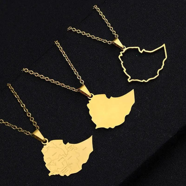 Ethiopia Map Necklace