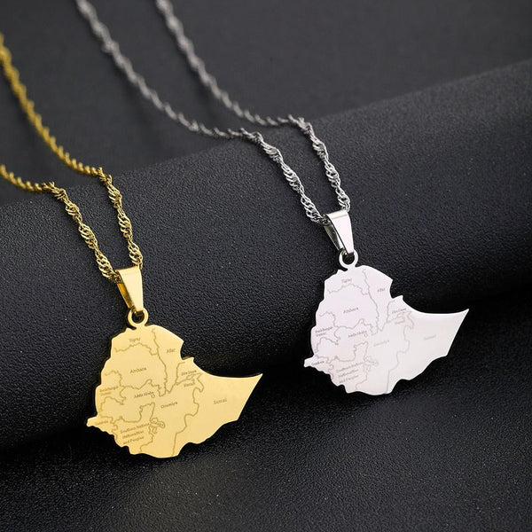 Ethiopia Map Necklace