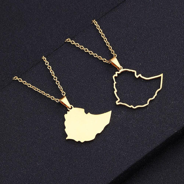 Ethiopia Map Necklace