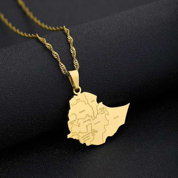 Ethiopia Map Necklace