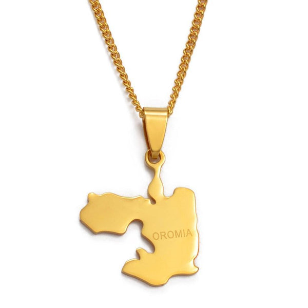 Ethiopia Map Necklace