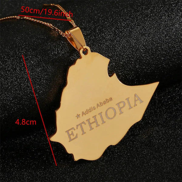 Ethiopia Map Necklace