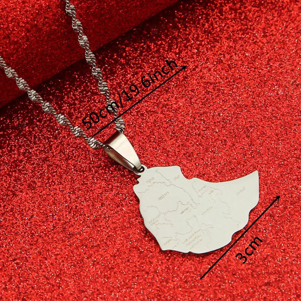 Ethiopia Map Necklace