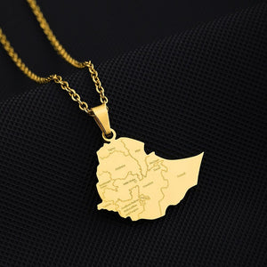 Ethiopia Map Necklace