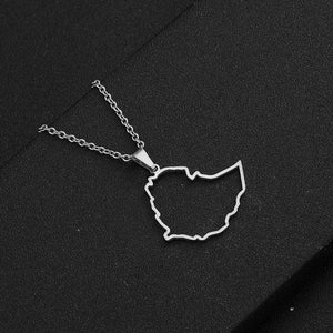 Ethiopia Map Necklace