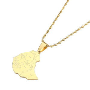 Ethiopia Map Necklace