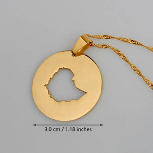 Ethiopia Map Necklace