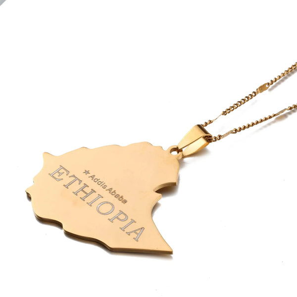 Ethiopia Map Necklace