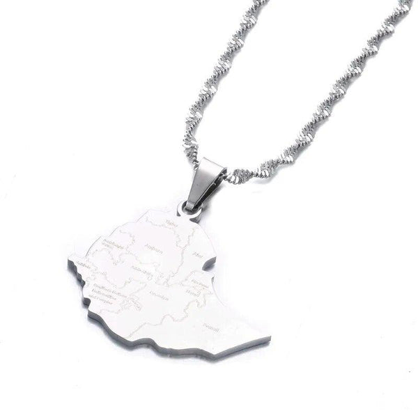 Ethiopia Map Necklace