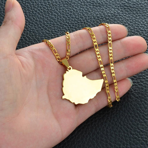 Ethiopia Map Necklace