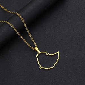 Ethiopia Map Necklace