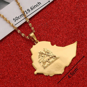 Ethiopia Map Necklace