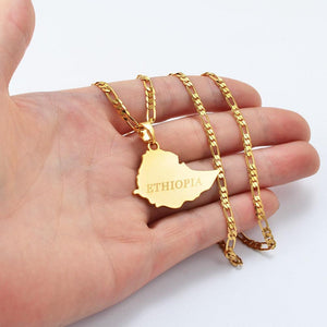 Ethiopia Map Necklace