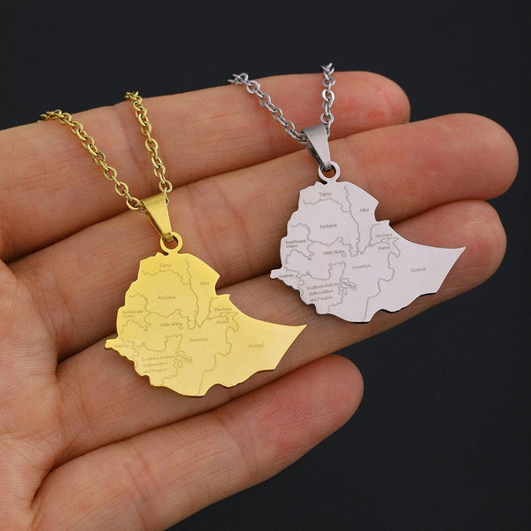 Ethiopia Map Necklace