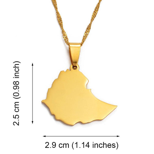 Ethiopia Map Necklace