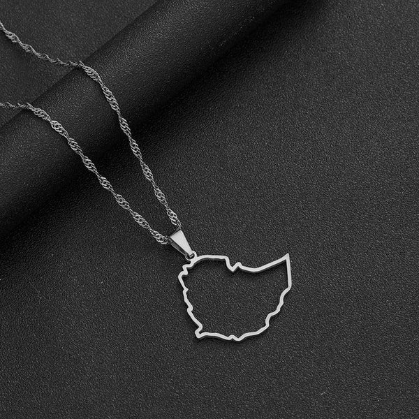 Ethiopia Map Necklace