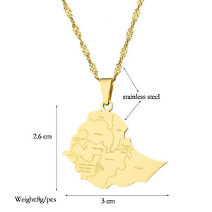 Ethiopia Map Necklace