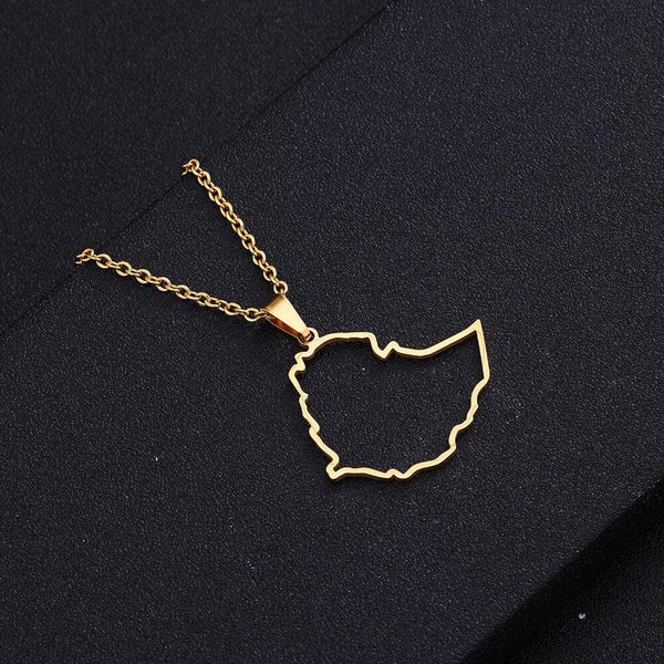 Ethiopia Map Necklace