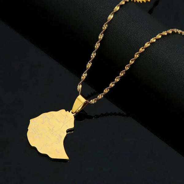 Ethiopia Map Necklace