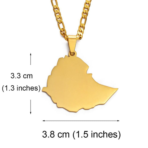 Ethiopia Map Necklace