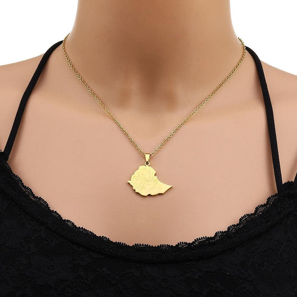 Ethiopia Map Necklace