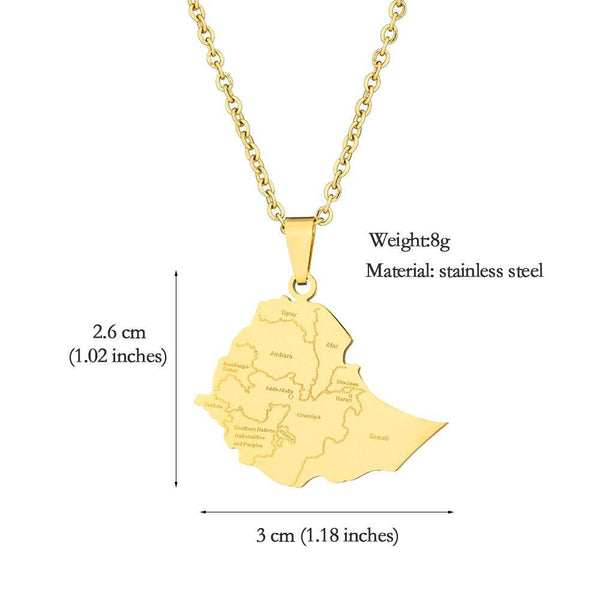 Ethiopia Map Necklace