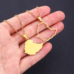 Ethiopia Map Necklace