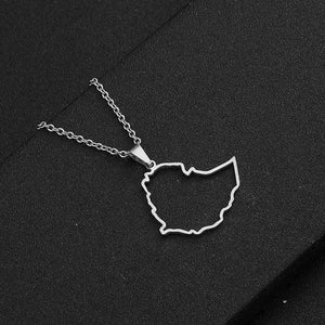 Ethiopia Map Necklace