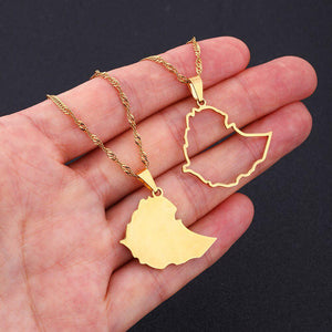 Ethiopia Map Necklace