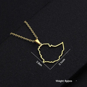 Ethiopia Map Necklace