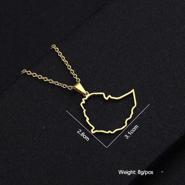 Ethiopia Map Necklace