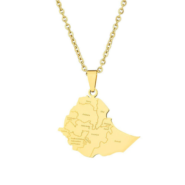 Ethiopia Map Necklace