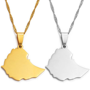 Ethiopia Map Necklace