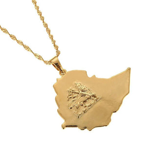 Ethiopia Map Necklace