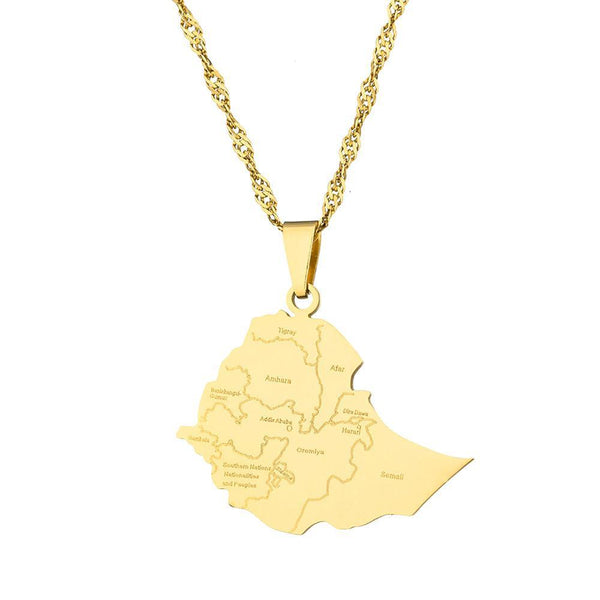 Ethiopia Map Necklace