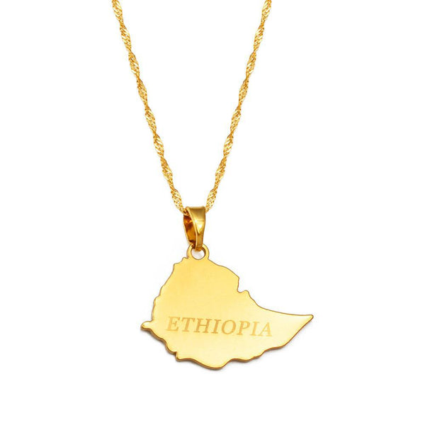 Ethiopia Map Necklace