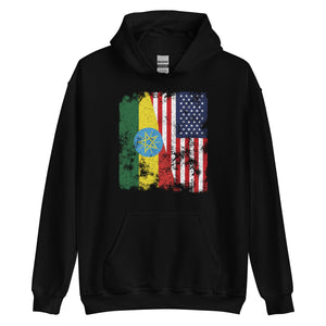 Ethiopia USA Flag - Half American Hoodie