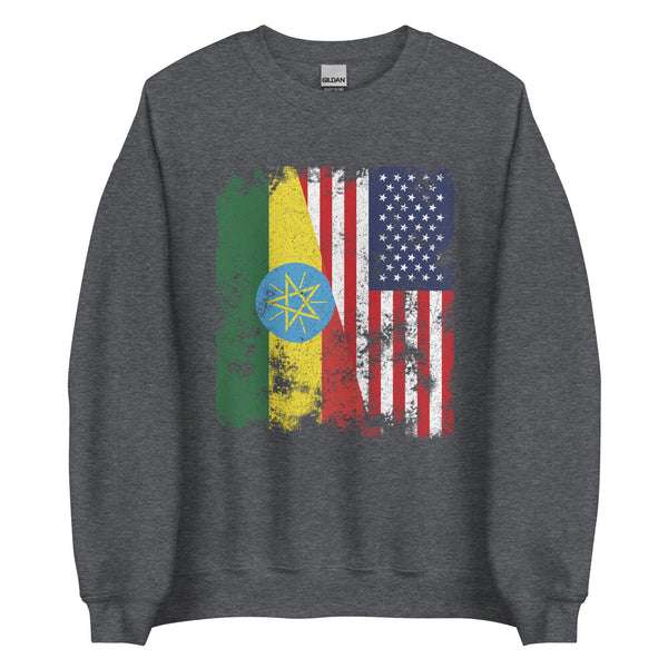 Ethiopia USA Flag - Half American Sweatshirt
