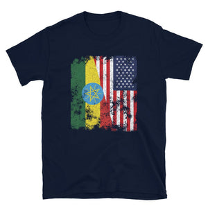 Ethiopia USA Flag - Half American T-Shirt