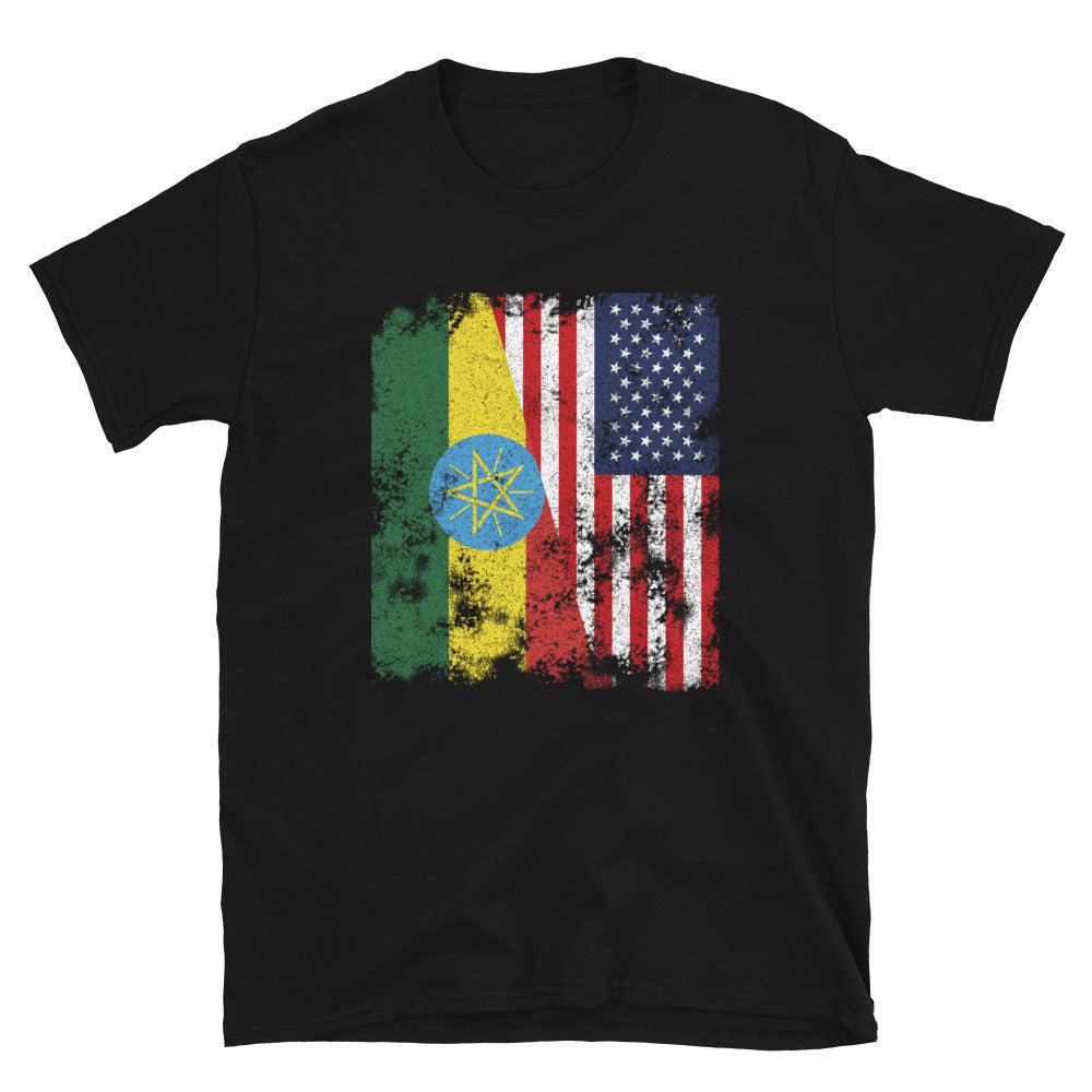 Ethiopia USA Flag - Half American T-Shirt