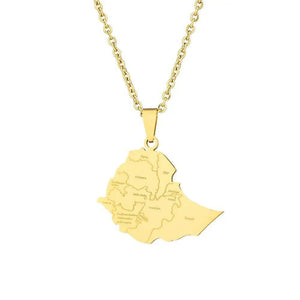 Ethiopia Map Necklace